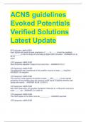 ACNS guidelines  Evoked Potentials Verified Solutions  Latest Update