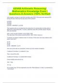 ASVAB Arithmetic Reasoning/ Mathematics Knowledge Exam | Questions & Answers (100% Verified) 