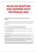 NCLEX-RN QUESTION  AND ANSWERS WITH  RATIONALES 2023