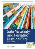 SAFE MATERNITY & PEDIATRIC NURSING CARE 2ND ED BY LUANNE LINNARD PALMER TEST BANK | QUESTIONS & ANSWERS EXPLAINED (GRADED A+) | BEST VERSION