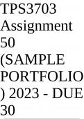 TPS3703 Assignment 50 (SAMPLE PORTFOLIO) 2023 - DUE 30 September 2023
