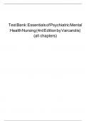 Test Bank Essentials of Psychiatric Mental Health Nursing (3rd Edition by Varcarolis)