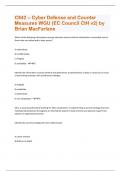 C842 – Cyber Defense and Counter Measures WGU (EC Council CIH v2) by Brian MacFarlane   Rated 1|414 Questions and Answers(A+ Solution guide)