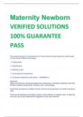 Maternity Newborn VERIFIED SOLUTIONS  100% GUARANTEE  PASS