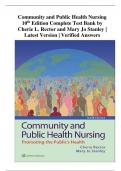 Community and Public Health Nursing 10th Edition Complete Test Bank by Cherie L. Rector and Mary Jo Stanley | Latest Version | Verified Answers