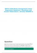 MATH 225N Week 8 Assignment Linear Regression Equations | Questions and Answer Elaborations | Already GRADED A