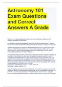 Astronomy 101 Exam Questions and Correct Answers A Grade 