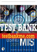 Test Bank For Using MIS 12th Edition All Chapters - 9780136921509