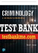 Test Bank For Criminology: A Sociological Understanding 8th Edition All Chapters - 9780137636181