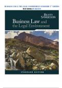 BUSINESS LAW & THE LEGAL ENVIRONMENT STANDARD 7TH EDITION BY BEATTY TEST BANK | Questions & Answers (Graded A+) | 100% approved latest