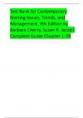 Test Bank for Contemporary Nursing Issues, Trends, and Management, 9th Edition by Barbara Cherry, Susan R. Jacob| Complete Guide Chapter 1-28| Test Bank 100% Veriﬁed Answers