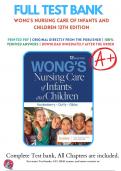 Test Bank for Wongs Nursing Care of Infants and Children 12th Edition Hockenberry (2024), Chapter 1-34  Complete Questions and Answers  9780323776707