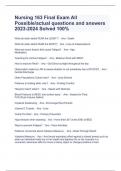 Nursing 163 Final Exam All Possible/actual questions and answers 2023-2024 Solved 100%