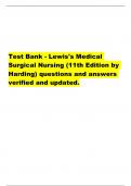  Lewis s Medical Surgical Nursing (11th Edition by Harding) latest bundle with complete solutions.