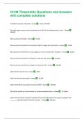 CFCM Thresholds Questions and Answers with complete solutions