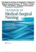 Test Bank for Brunner & Suddarth's Textbook of Medical-Surgical Nursing, 15th Edition | (Hinkle, 2022) | Full Edition | Questions and Answers