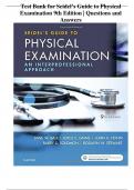 Test Bank for Seidel’s Guide to Physical Examination 9th Edition | Questions and Answers