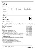 AQA GCSE BIOLOGY Higher Tier Paper 1H JUNE 2023 QUESTION PAPER