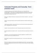 Colorado Property & Casualty from practice exam questions and 100% correct answers