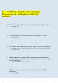 CLC 222 Module 5 Exam: Contract Monitoring - Documentation & Handling Questions and Answers (2023 / 2024) (Verified Answers) Issues 