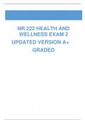 NR 222 HEALTH AND WELLNESS EXAM 2 UPDATED VERSION A+ GRADED