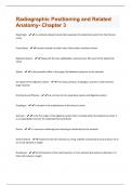 Radiographic Positioning and Related Anatomy- Chapter 3 | 155  Questions and Answers(A+ Solution guide)