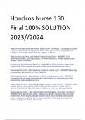 Hondros Nurse 150  Final 100% SOLUTION  2023//2024