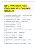 NBC HWC Exam Prep Questions with Complete  Solutions