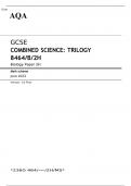 AQA GCSE COMBINED SCIENCE  TRILOGY Higher Tier Biology Paper 2 JUNE 2023 MARK SCHEME