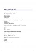 CLA Practice Test Questions & Answers 2023 ( A+ GRADED 100% VERIFIED)