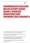 CHAMBERLAIN COLLEGE  NR 224 STUDY GUIDE  EXAM 1 VERIFIED  QUESTIONS AND  ANSWERS 2023 GRADED A