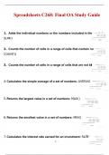 WGU C268 Spreadsheets C268: Final OA Study Guide 2022/2023