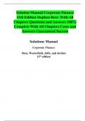 Solution Manual Corporate Finance 11th Edition Stephen Ross  With All Chapters Questions and Answers 100% Complete With All Chapters Cases and Answers Guaranteed Success