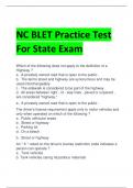 NC BLET Practice Test  For State Exam 