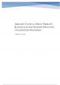 Abrams Clinical Drug Therapy Rationales for Nursing Practice 12th Edition Frandsen Test Bank