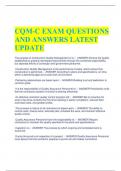 CQM-C EXAM QUESTIONS  AND ANSWERS LATEST  UPDATE