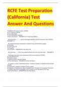 RCFE Test Preparation  (California) Test  Answer And Questions