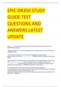 EPIC OR350 STUDY  GUIDE TEST  QUESTIONS AND  ANSWERS LATEST  UPDATE