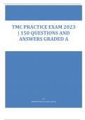 TMC PRACTICE EXAM 2023 | 150 QUESTIONS AND  ANSWERS GRADED A 