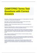 CANFITPRO Terms Test Questions with Correct Answers 