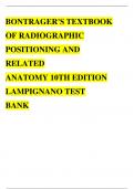 Test Bank for Radiographic Pathology for Technologists 8th Edition Kowalczyk / All Chapters 1-12 / Full Complete 2023 - 2024