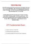 ATI RN Fundamentals Proctored Exam Test Bank (34 Exam Sets, Latest-2022/2023) / RN ATI Fundamentals Proctored Exam Test Bank / ATI RN Proctored Fundamentals Exam |Best Document for A.T.I Exam|