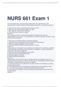 NURS 661 Exam 1 questions and varified correct answers 100% 2023/2024