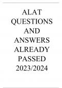 ALAT QUESTIONS AND ANSWERS ALREADY PASSED 2023/2024