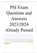 PSI Exam Questions and Answers 2023/2024 Already Passed 		 				