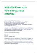 NURS620 Exam 100%  VERIFIED SOLUTIONS  2023//2024