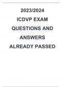 2023/2024  ICDVP EXAM QUESTIONS AND ANSWERS ALREADY PASSED