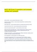  NUR 160 Exam 3 questions and answers verified and updated.