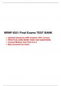 NRNP 6531 Final Exams TEST BANK , NRNP 6531N Final Exams TEST BANK,  •	Updated Questions AND Answers 100% Correct. •	PRACTICE CARE MORE THAN 1000 QUESTIONS. •	Content Midterm And Final Q & A •	Best document for Exam