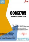 COM3705 Assignment 1 (DETAILED ANSWERS) Semester 2 2023 ( 873377)